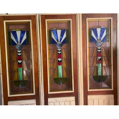 Art Deco Stained Glass room divider doors
